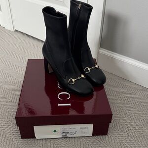 New in box Gucci Black Leather Ankle Boots